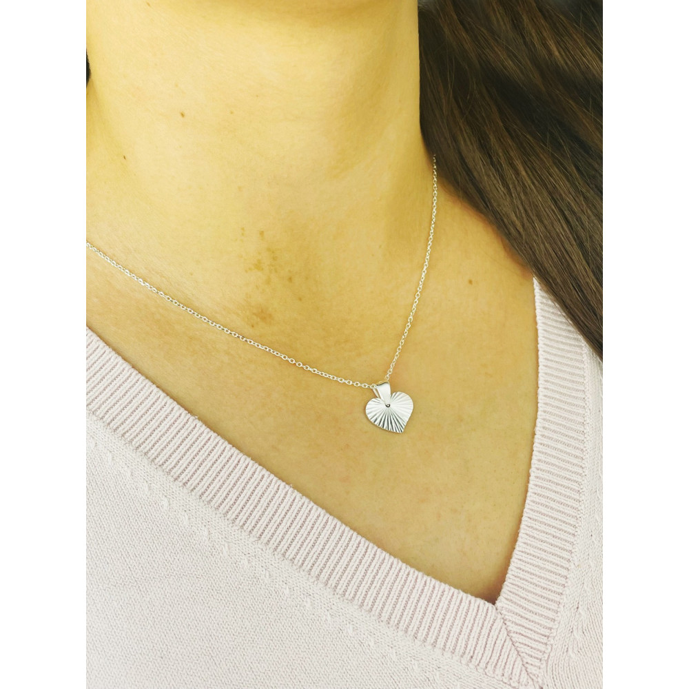 Silber Damen Medaillon Anhänger Herz