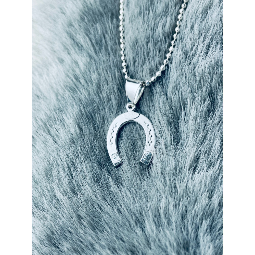 Silber Damen Medaillon Anhänger Hufeisen