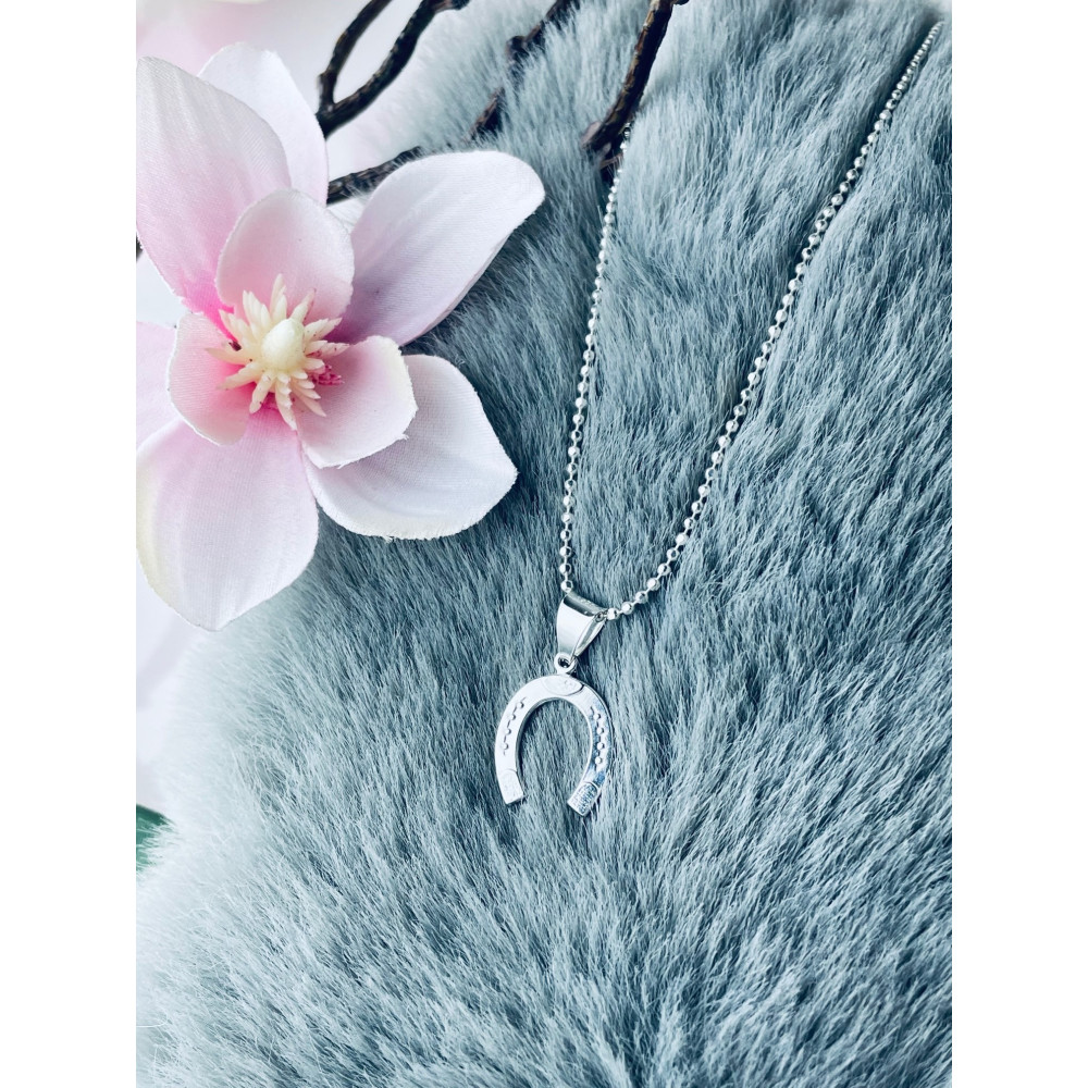 Silber Damen Medaillon Anhänger Hufeisen