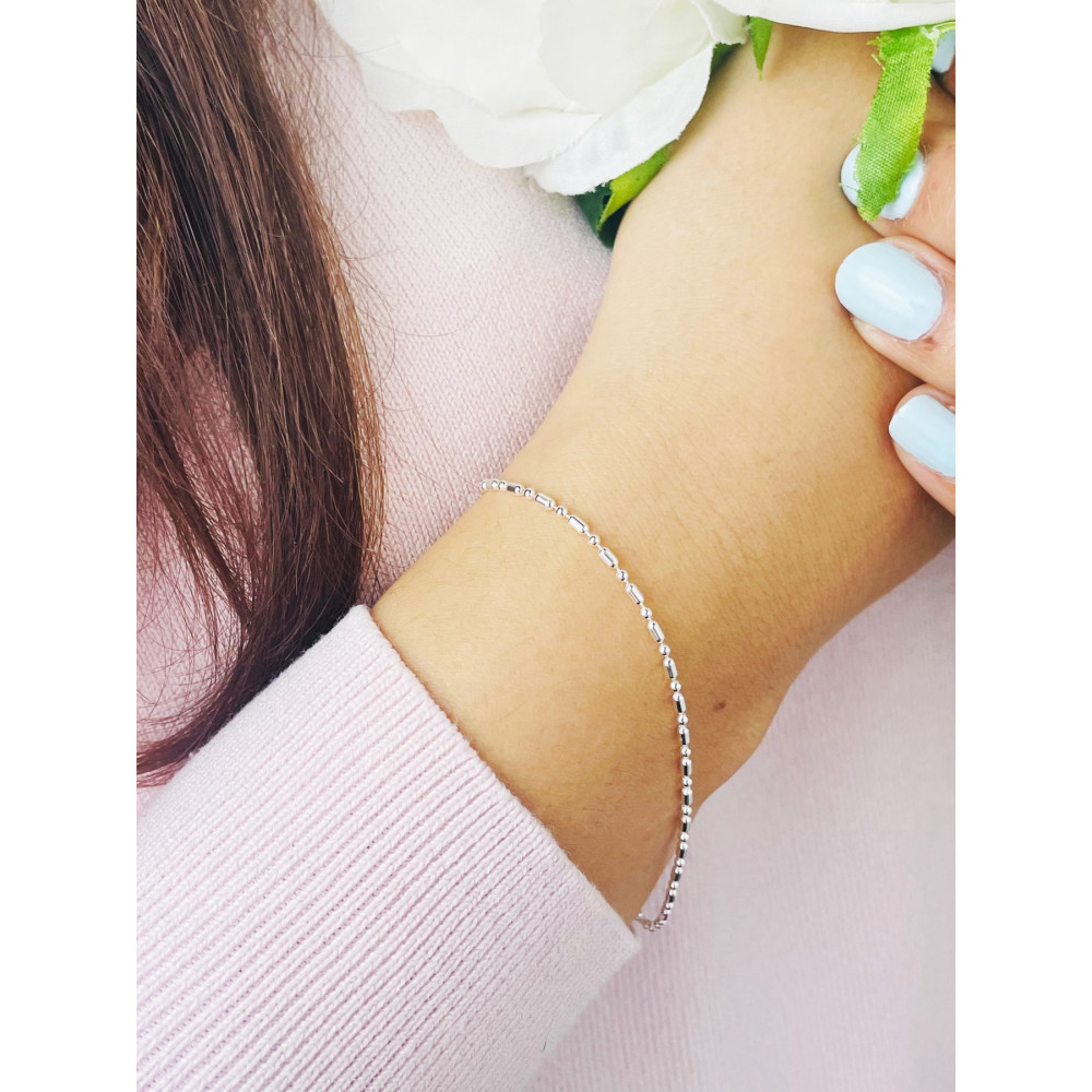 925 Silber Kugel Armband