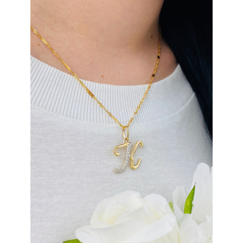 copy of Złoty wisiorek zawieszka rozeta ażurowa