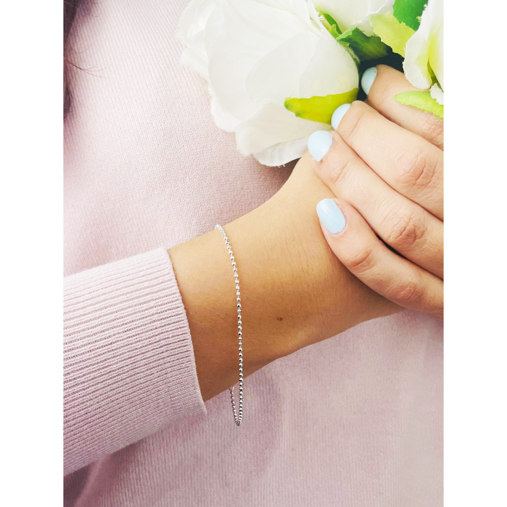 925 Silber Kugel Armband