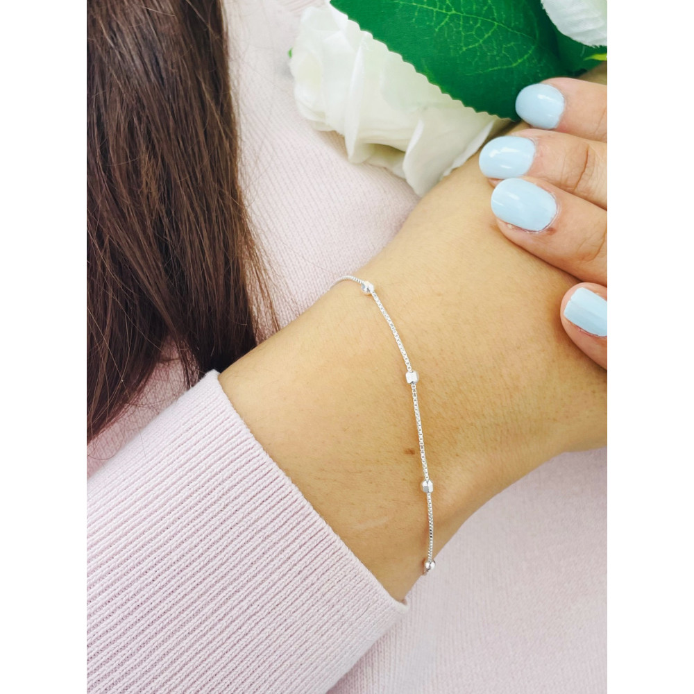 925 Silber Kugel Armband