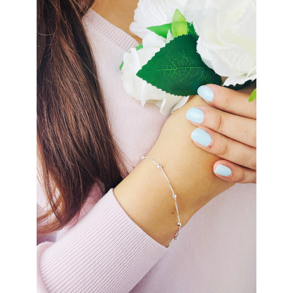 925 Silber Kugel Armband