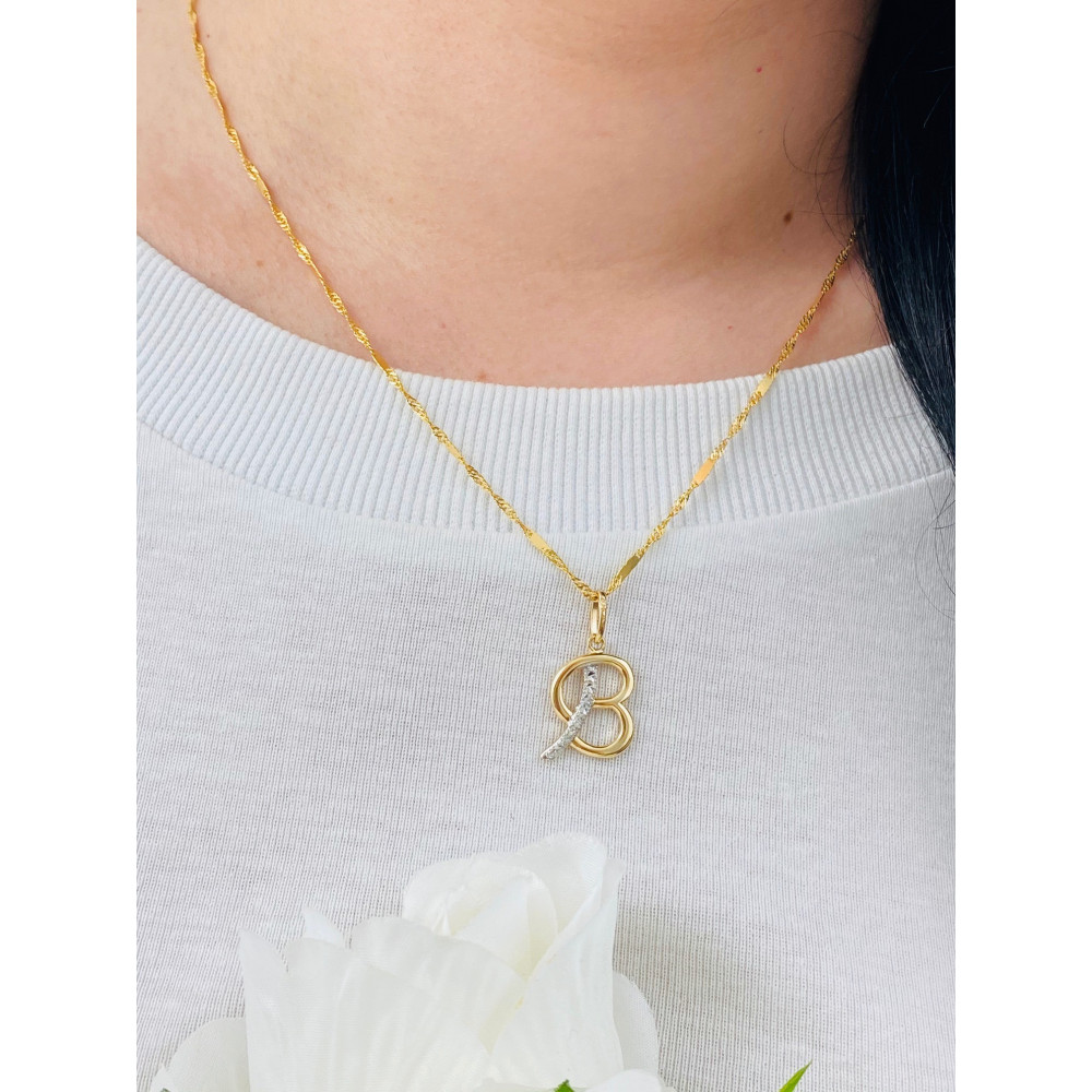 Złoty wisiorek zawieszka literka B