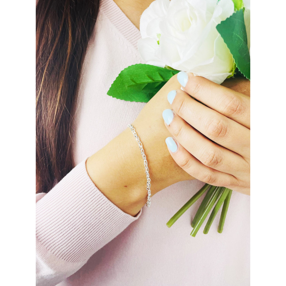 geflochtenes Silberarmband 925 Silber Damen