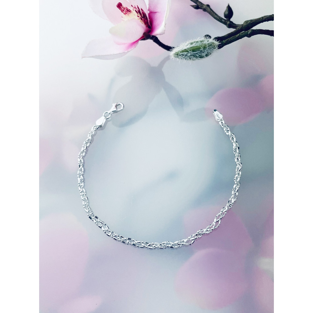 geflochtenes Silberarmband 925 Silber Damen