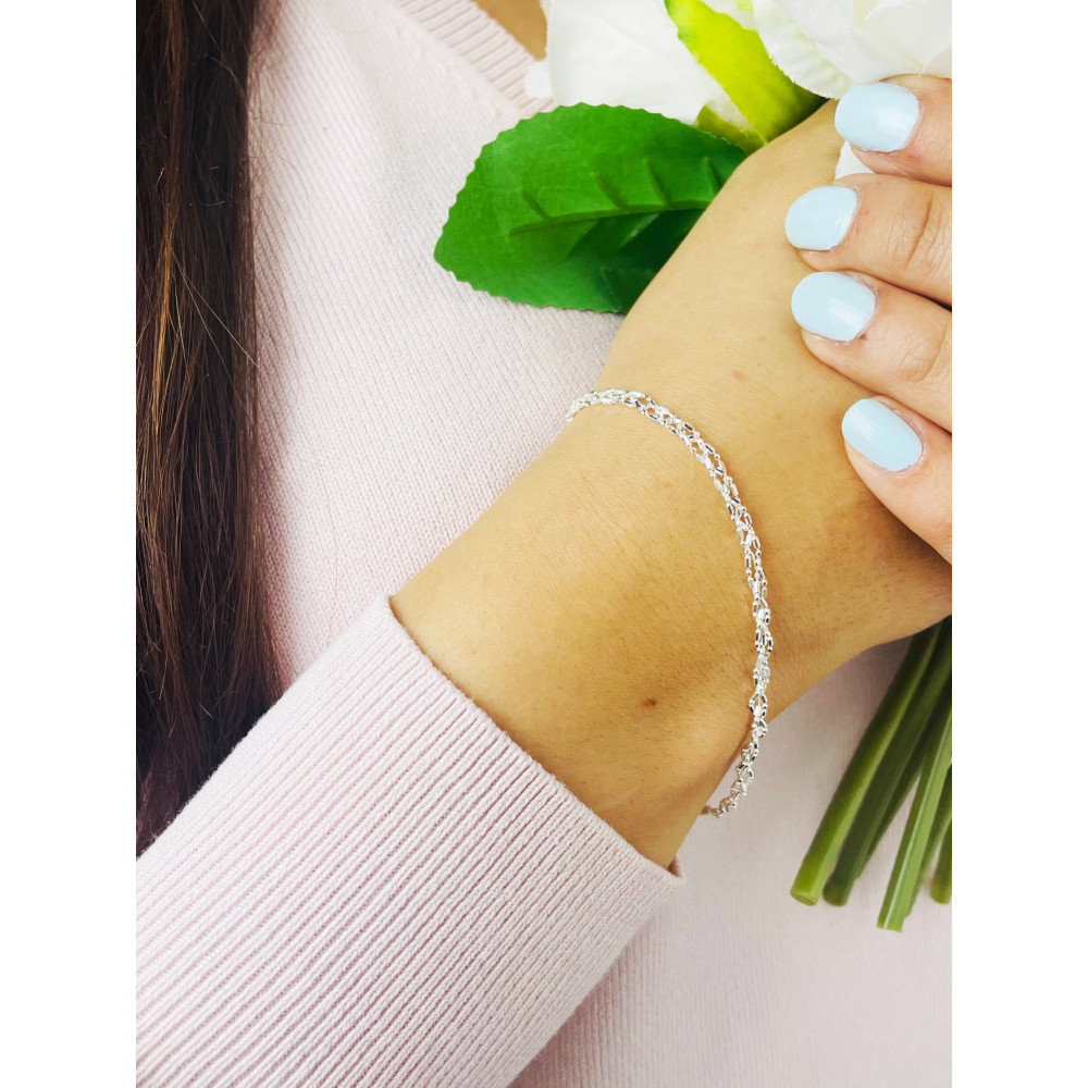 geflochtenes Silberarmband 925 Silber Damen
