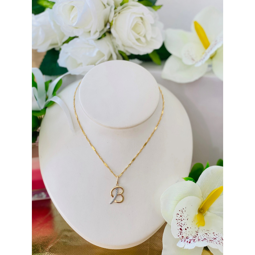 Złoty wisiorek zawieszka literka B