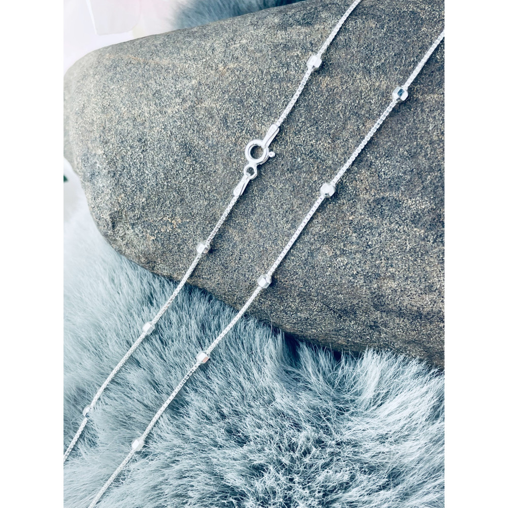 925 Silber Halskette Collier Kugelkette