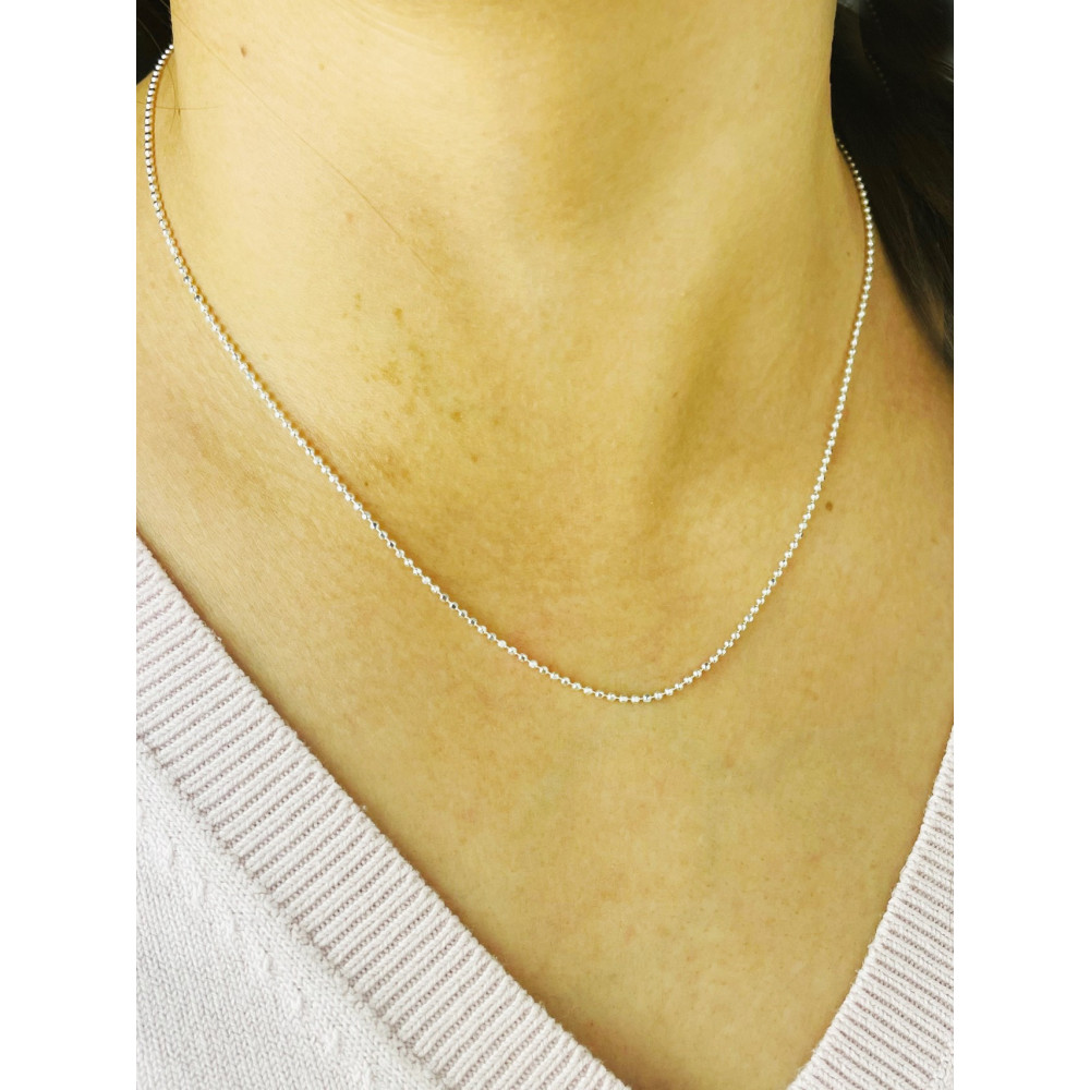 925 Silber Halskette Collier Kugelkette
