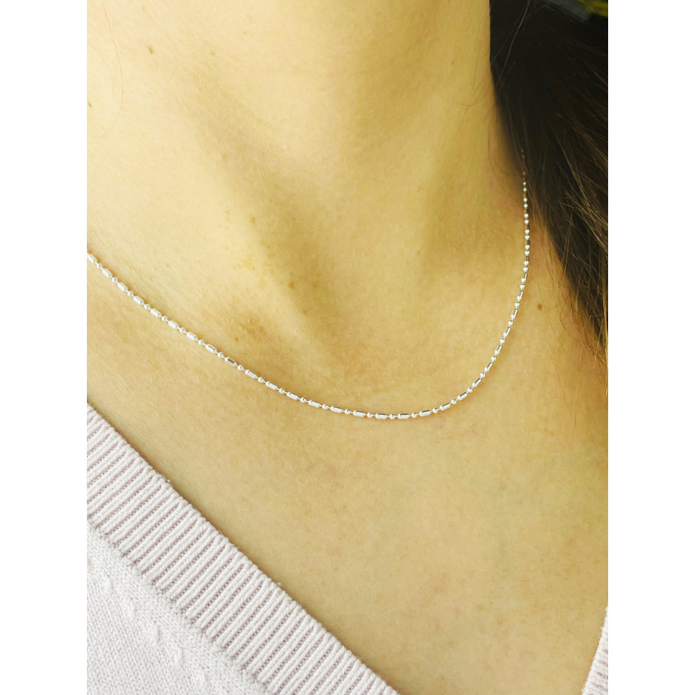 925 Silber Halskette Collier Kugelkette