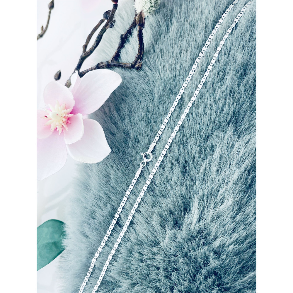 Srebrny łańcuszek pancerka płaska