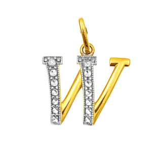 Złoty wisiorek zawieszka literka W