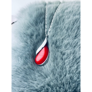 Silber Damen Medaillon Anhänger Korallenstein