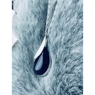 925 Silber Damen Medaillon Anhänger Tropfen