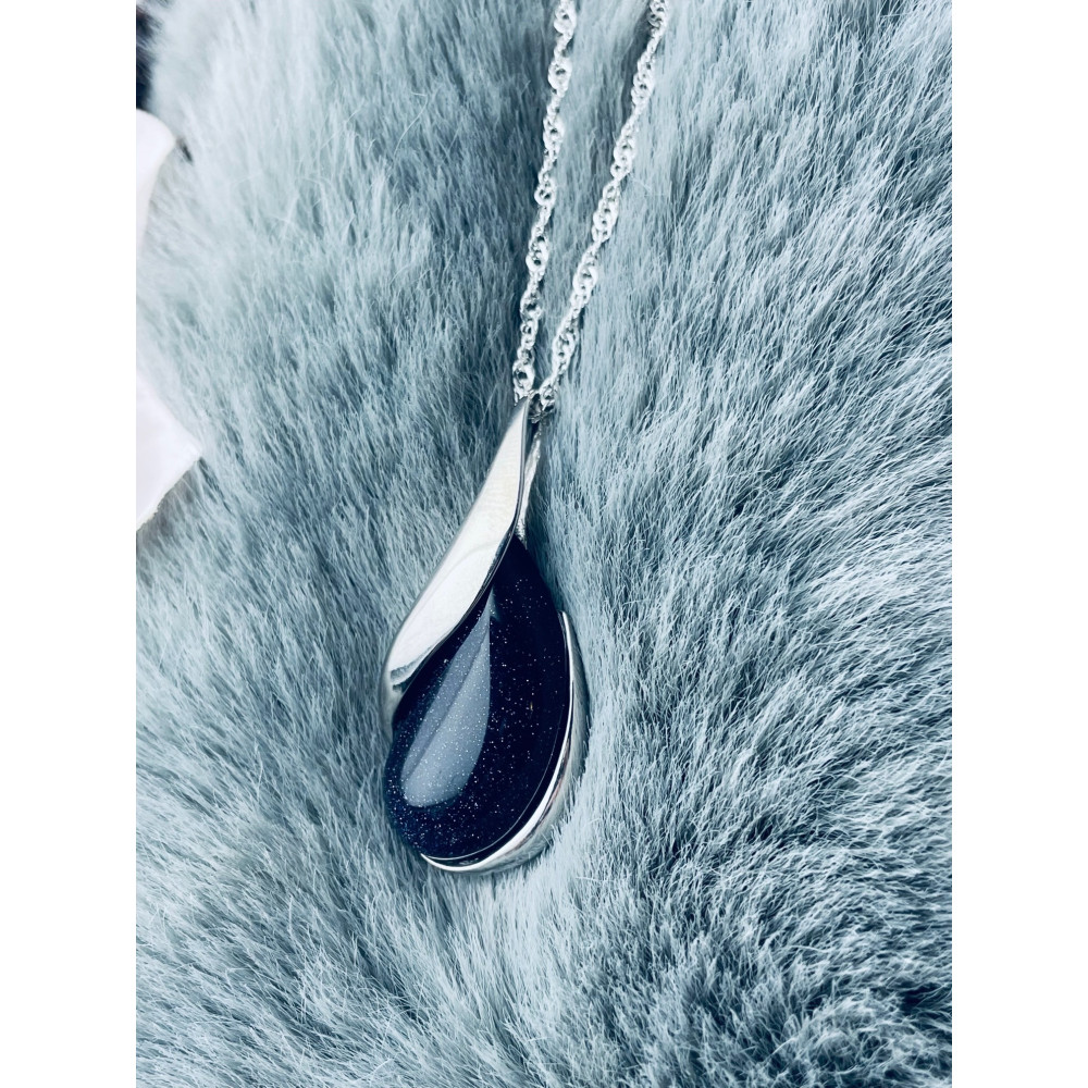 925 Silber Damen Medaillon Anhänger Tropfen