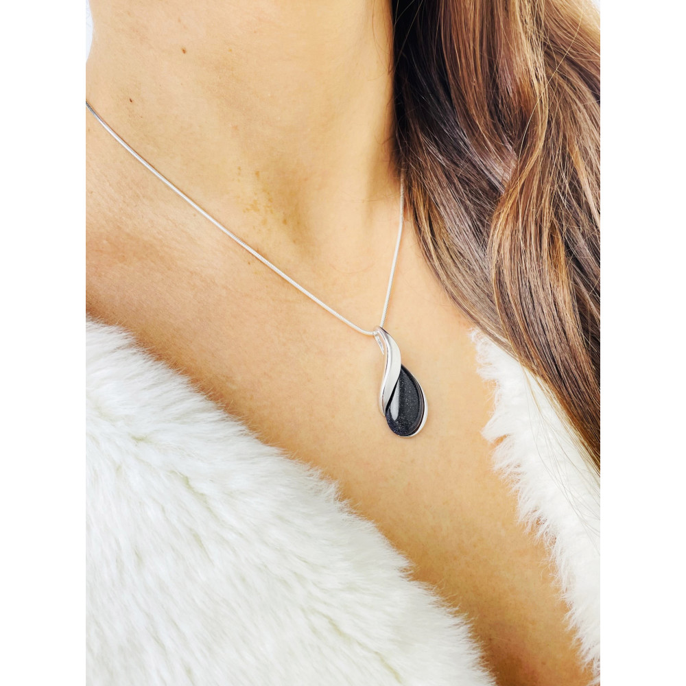 925 Silber Damen Medaillon Anhänger Tropfen