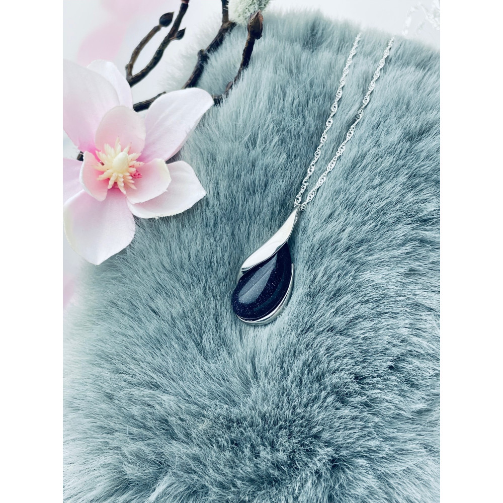 925 Silber Damen Medaillon Anhänger Tropfen