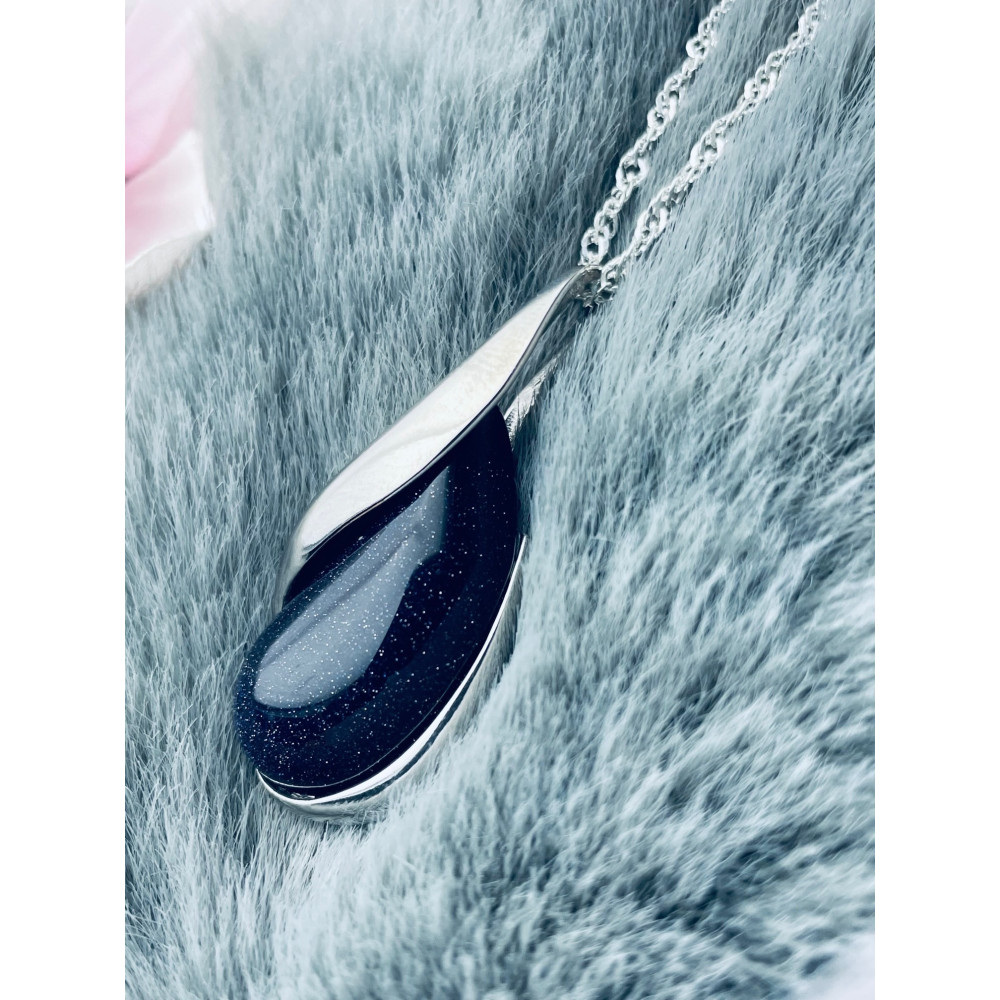 925 Silber Damen Medaillon Anhänger Tropfen