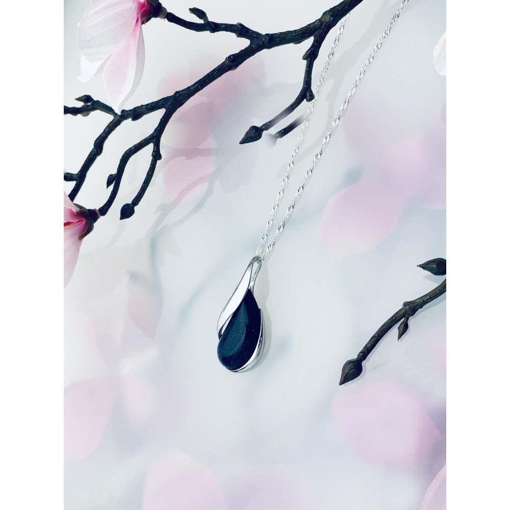 925 Silber Damen Medaillon Anhänger Tropfen