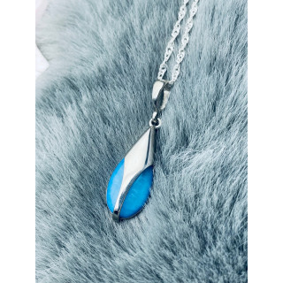 925 Silber Damen Medaillon Anhänger Opalstein