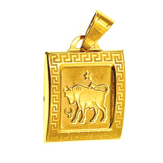 Złoty wisiorek zawieszka znak zodiaku byk