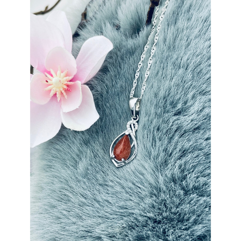 925 Silber Damen Medaillon Anhänger Wüstenstreifen mit Zirkonia