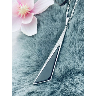 925 Silber Damen Medaillon Anhänger Onyx mit Zirkonia