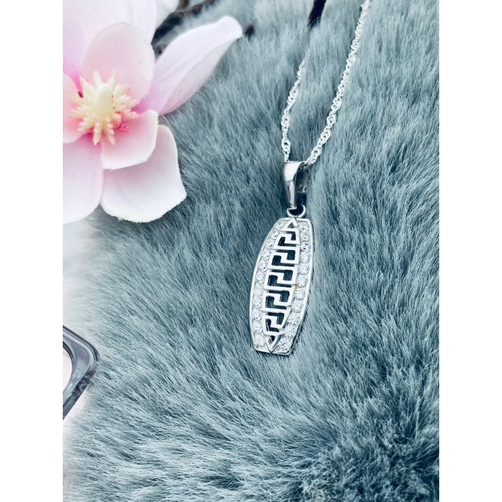 925 Silber Damen Medaillon Anhänger mit Zirkonia