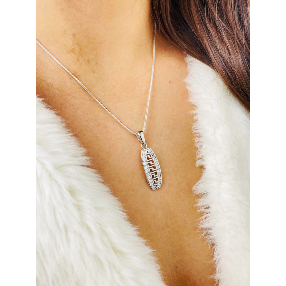 925 Silber Damen Medaillon Anhänger mit Zirkonia