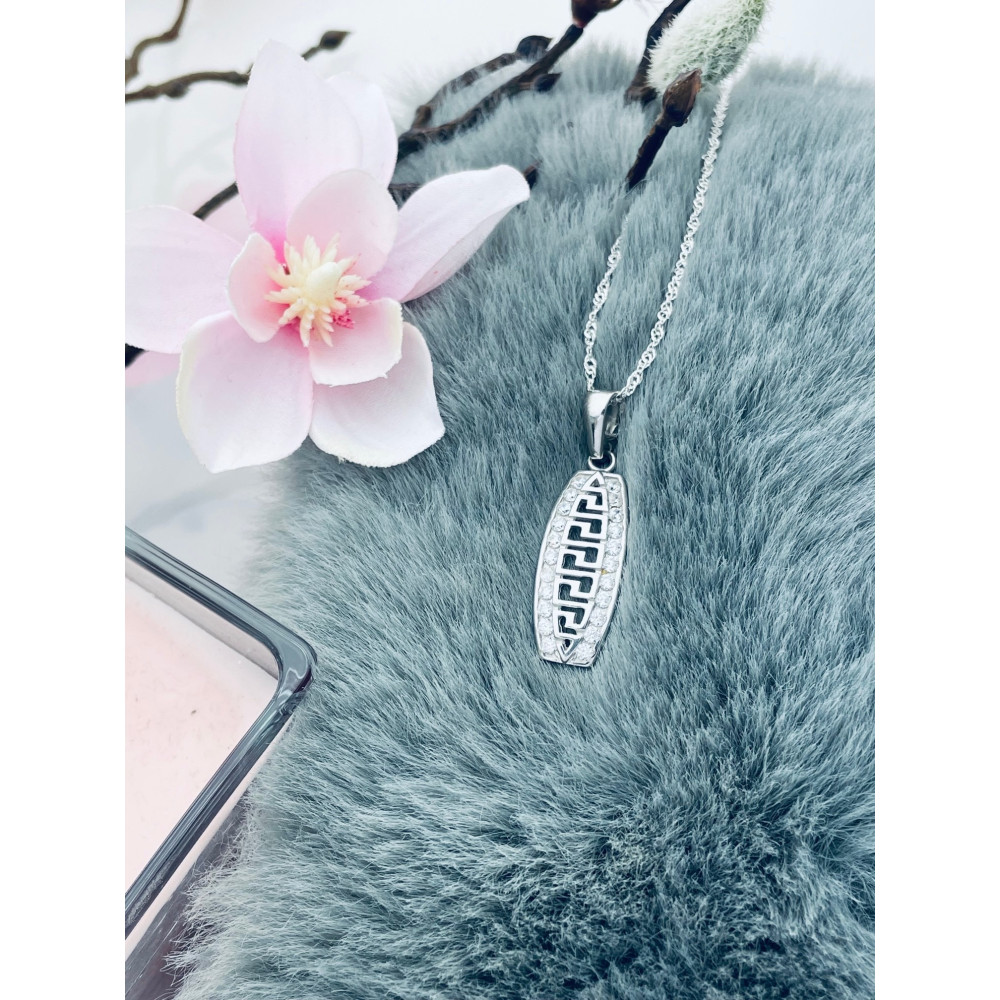 925 Silber Damen Medaillon Anhänger mit Zirkonia