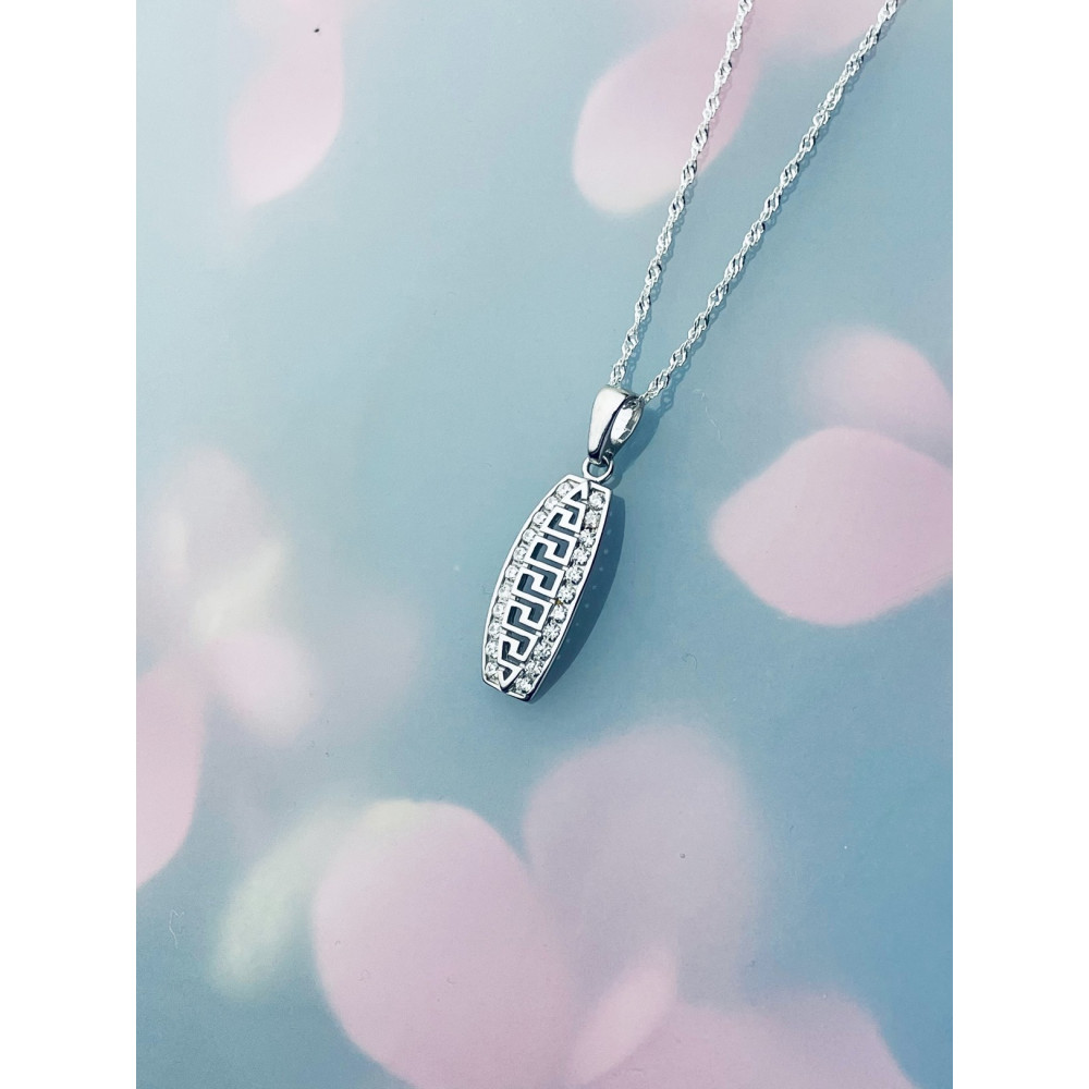 925 Silber Damen Medaillon Anhänger mit Zirkonia