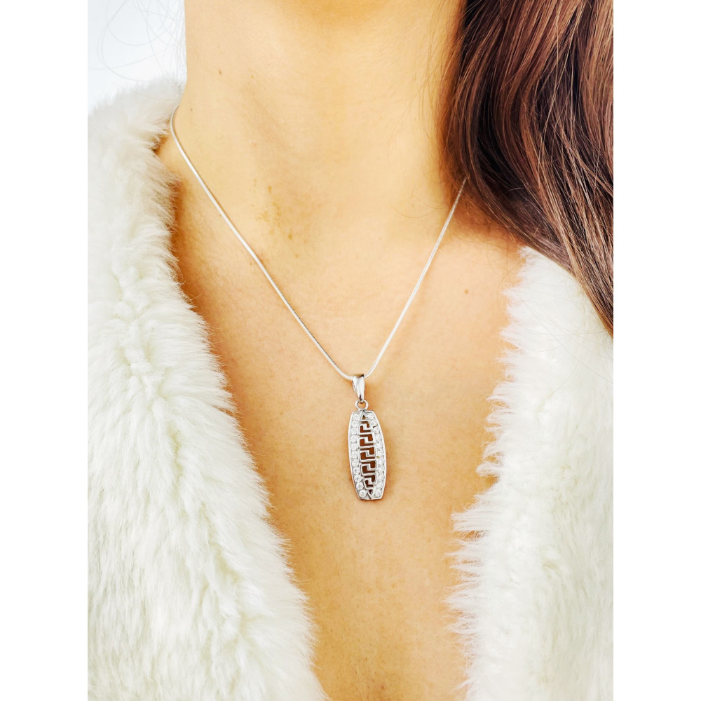 925 Silber Damen Medaillon Anhänger mit Zirkonia