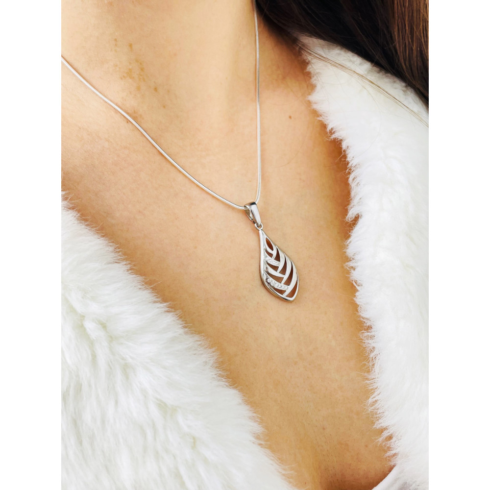 925 Silber Damen Medaillon Anhänger mit Zirkonia