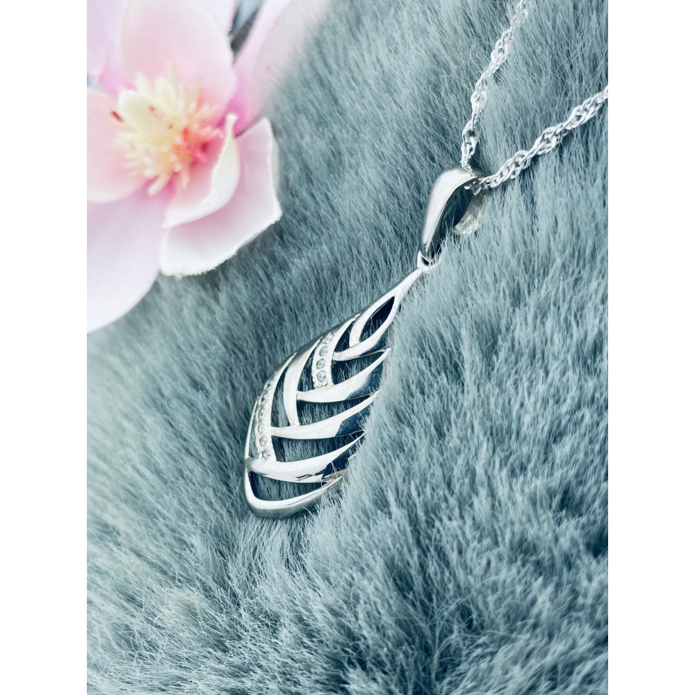 925 Silber Damen Medaillon Anhänger mit Zirkonia