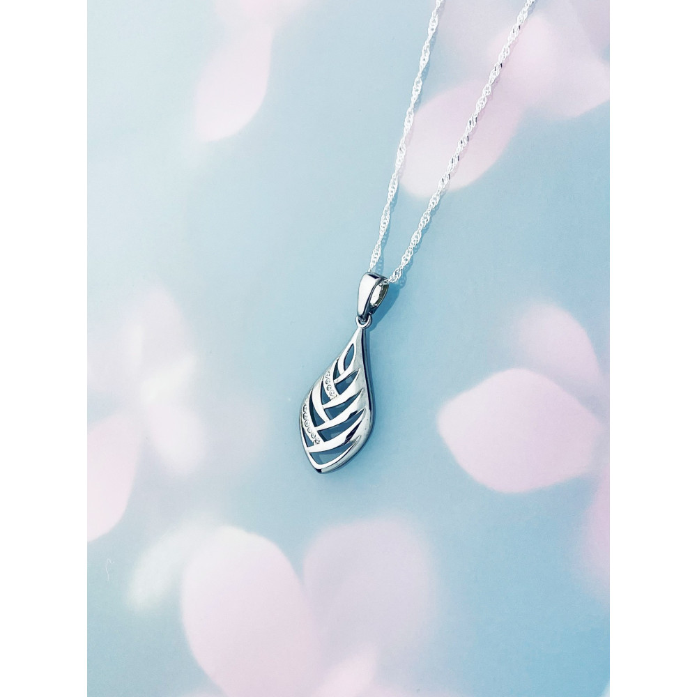 925 Silber Damen Medaillon Anhänger mit Zirkonia