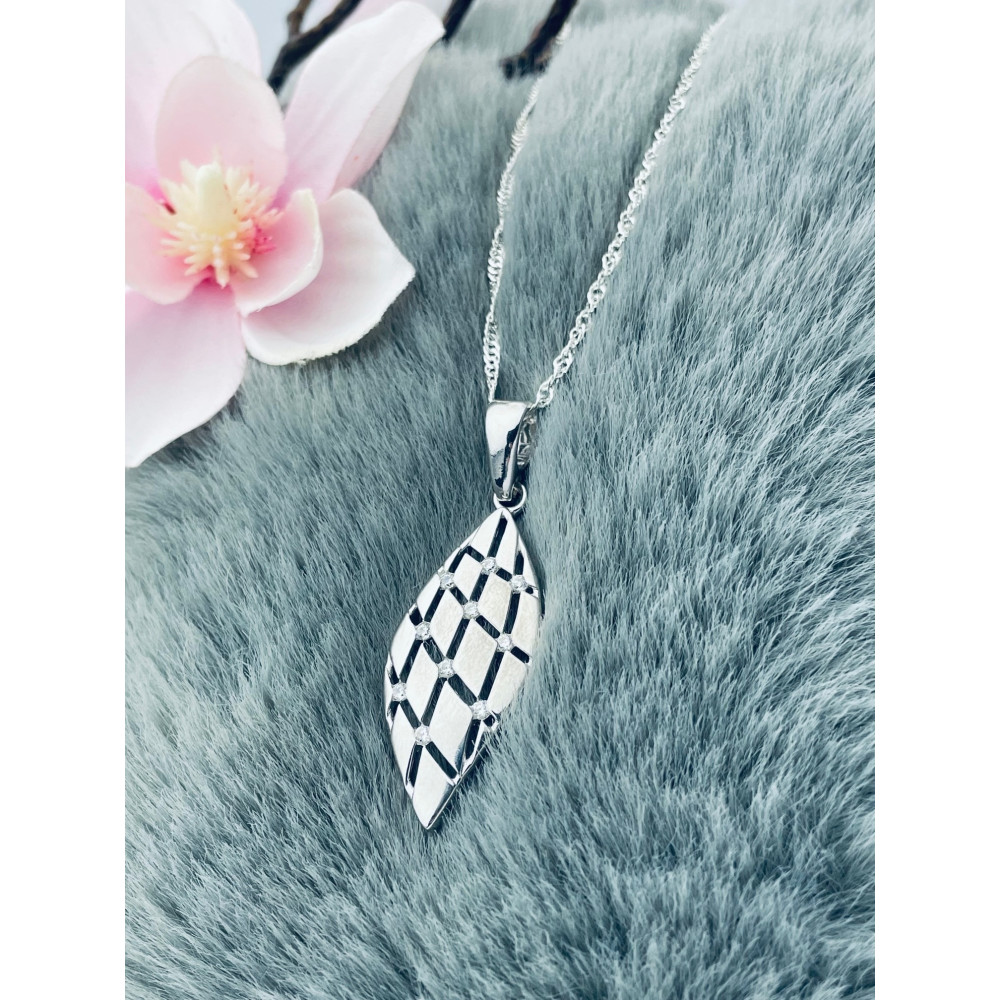 925 Silber Damen Medaillon Anhänger mit Zirkonia