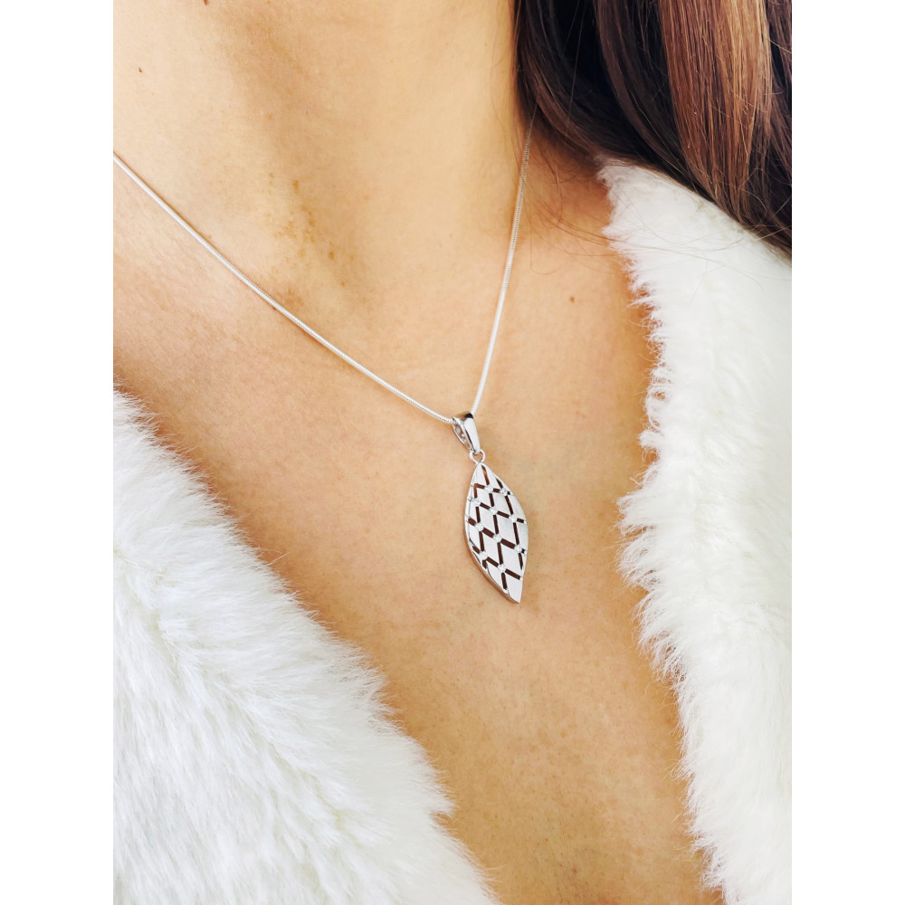 925 Silber Damen Medaillon Anhänger mit Zirkonia