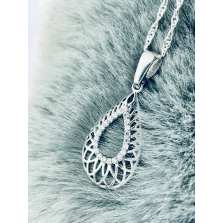 925 Silber Damen Medaillon Anhänger mit Zirkonia