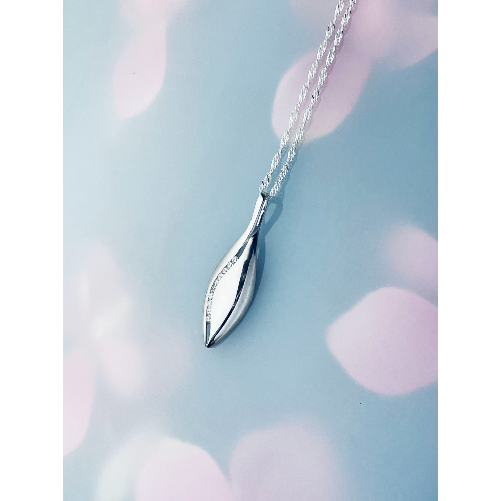 925 Silber Damen Medaillon Anhänger mit Zirkonia