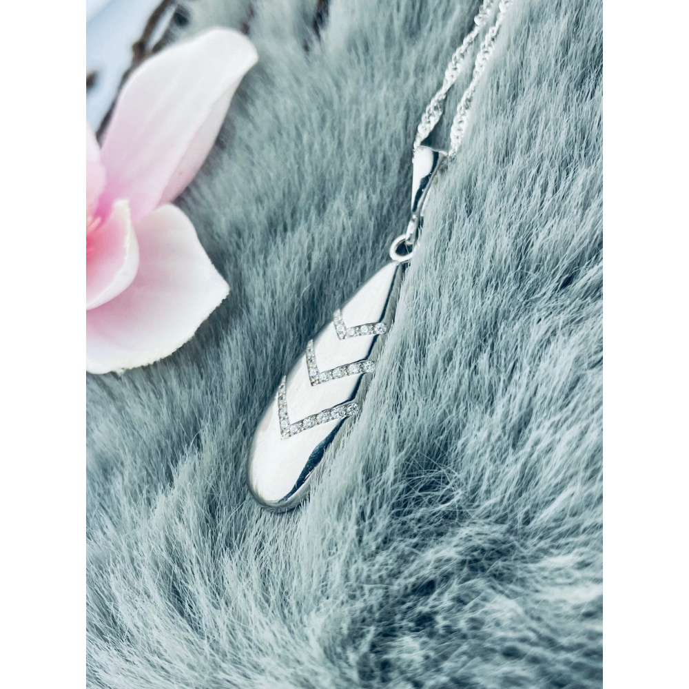 925 Silber Damen Medaillon Anhänger mit Zirkonia