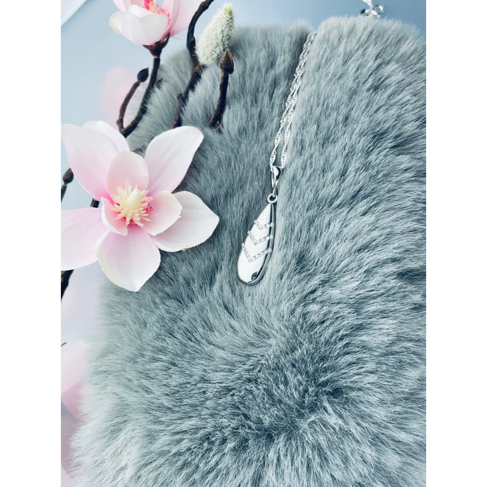 925 Silber Damen Medaillon Anhänger mit Zirkonia