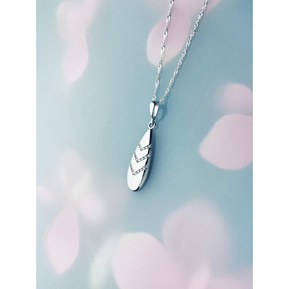 925 Silber Damen Medaillon Anhänger mit Zirkonia