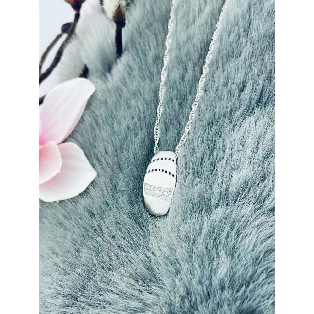 925 Silber Damen Medaillon Anhänger mit Zirkonia