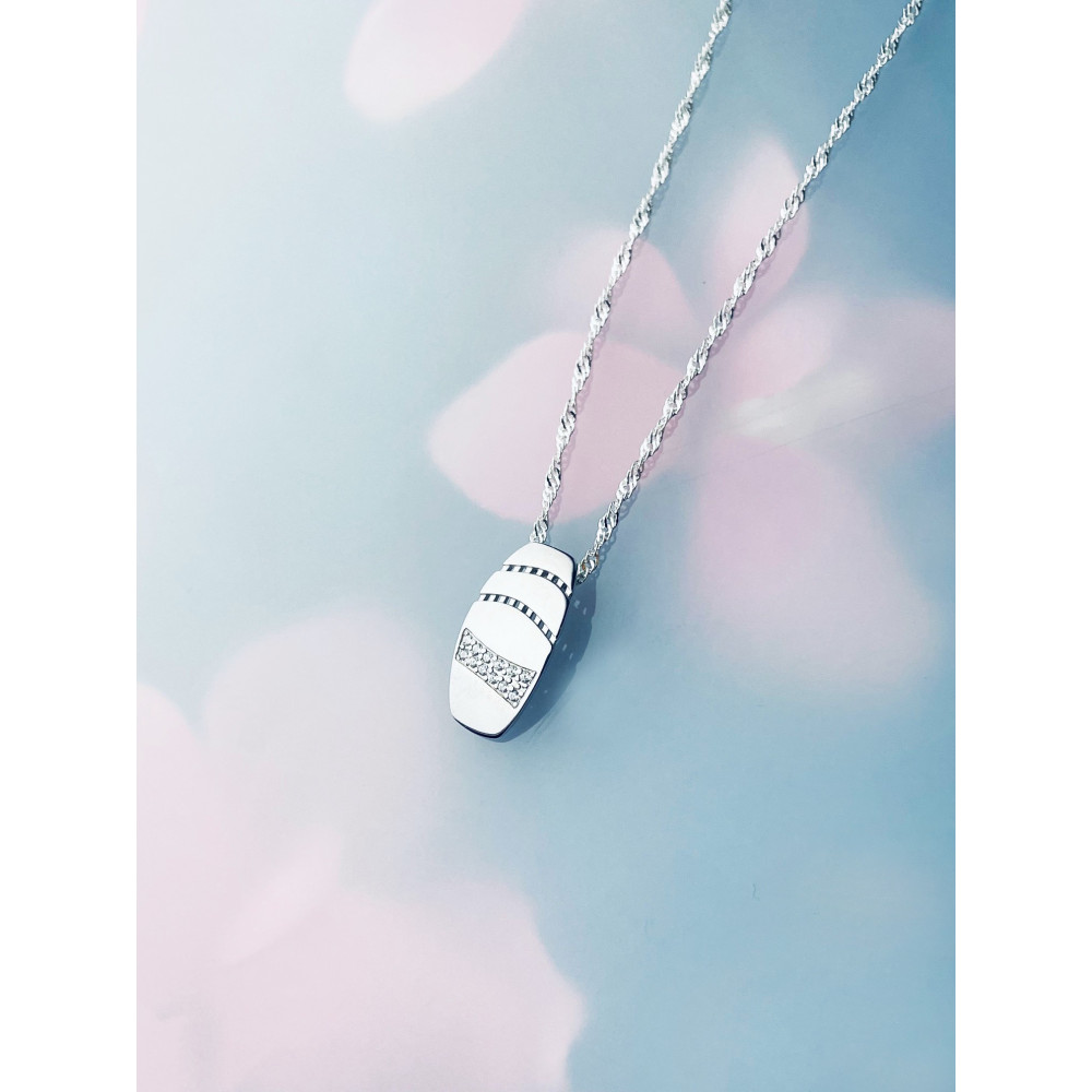 925 Silber Damen Medaillon Anhänger mit Zirkonia