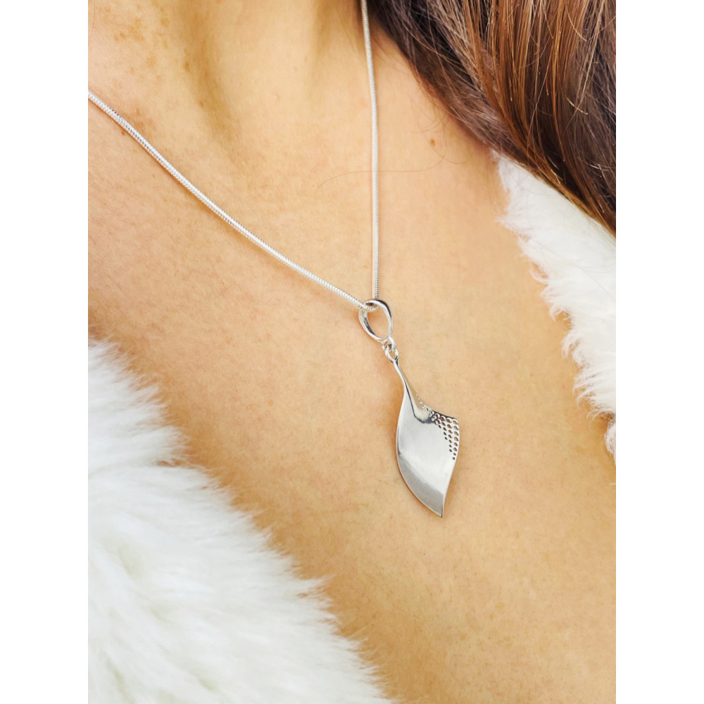 925 Silber Damen Medaillon Anhänger Welle