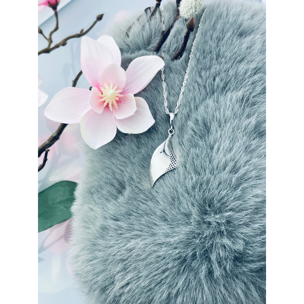 925 Silber Damen Medaillon Anhänger Welle