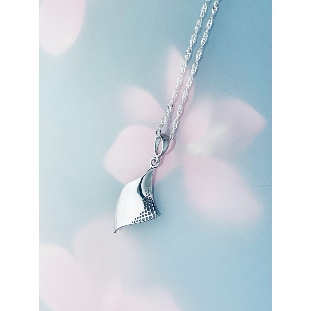 925 Silber Damen Medaillon Anhänger Welle