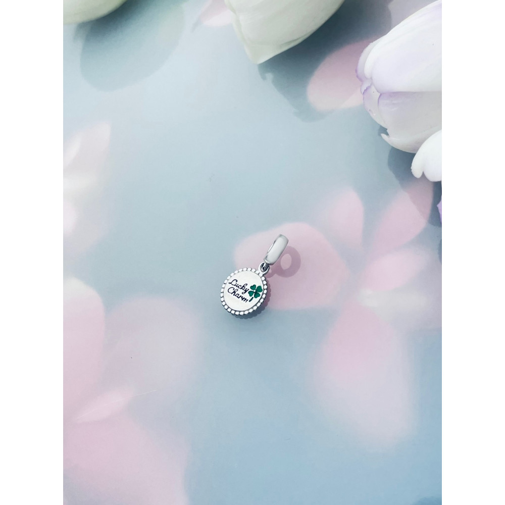 vierblättriges Kleeblatt 925 Silber Damen Kinder Anhänger Charms